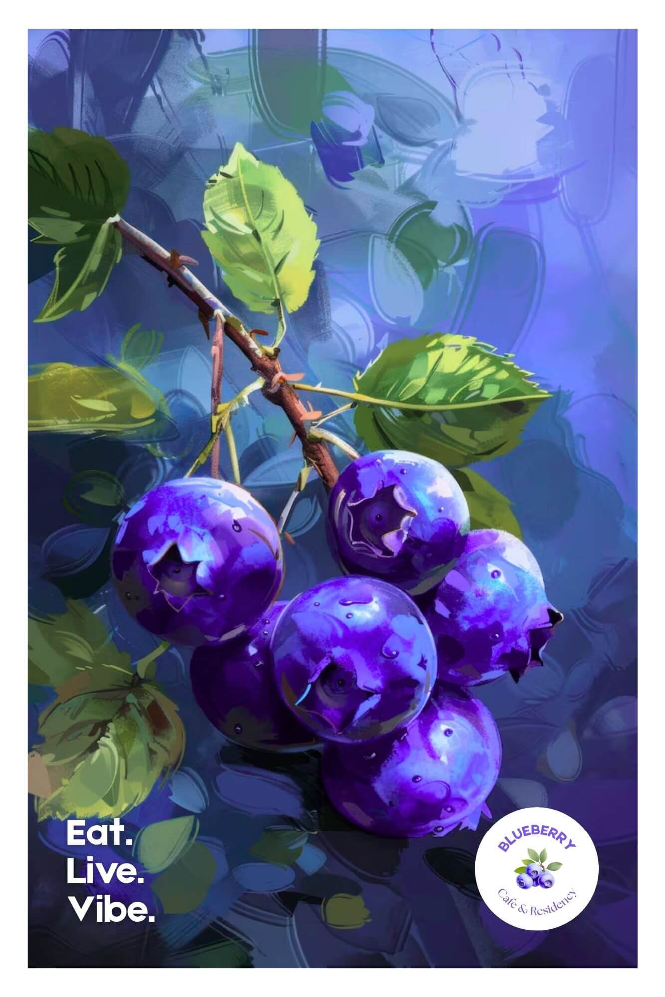 Blueberry wallpaper — room design